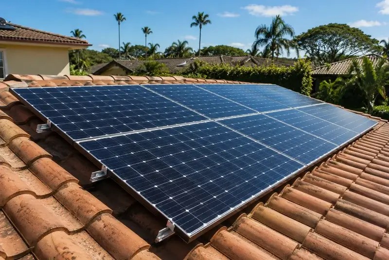 Installation de panneaux solaires à la Madeleine